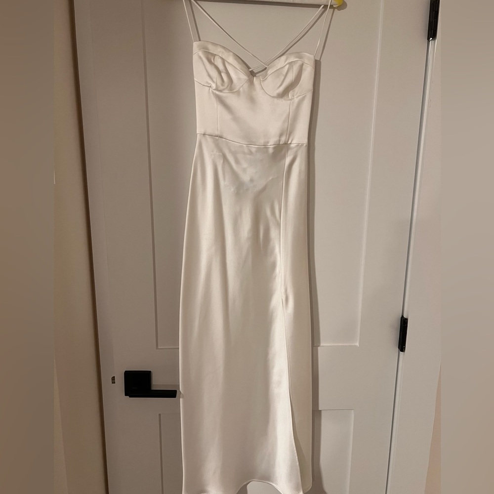 White Satin Dress